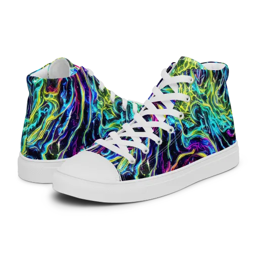 Prismatic Wildfire on a Women's High Top Canvas Shoes