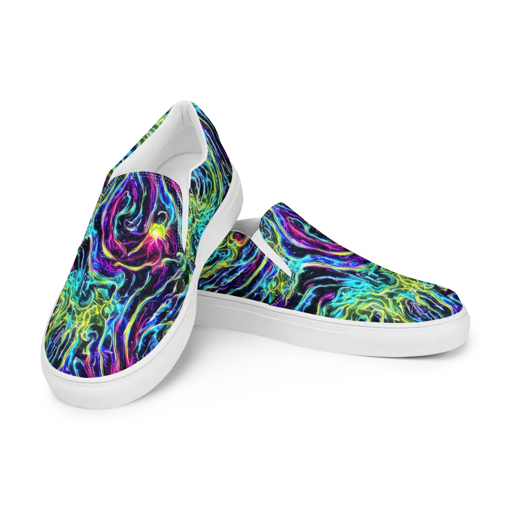 Prismatic Wildfire on Men's Slip-On Canvas Shoes — Left Front