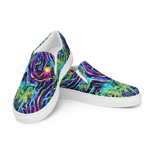 Prismatic Wildfire on a Men's Slip-On Canvas Shoes
