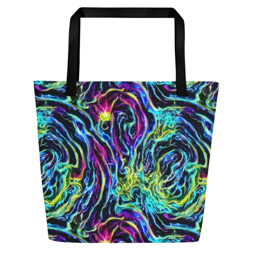 Prismatic Wildfire on a Large Tote Bag W/ Pocket