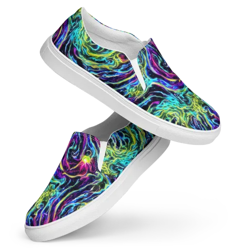 Prismatic Wildfire on a Women's Slip-On Canvas Shoes