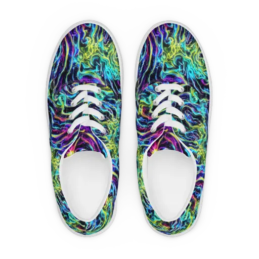 Prismatic Wildfire on a Men's Lace-Up Canvas Shoes