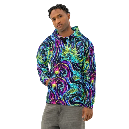 Prismatic Wildfire on a Cotton Hoodie