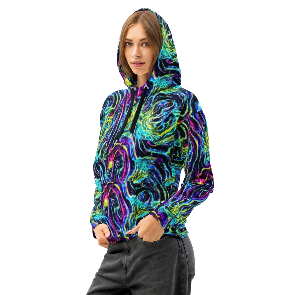 Prismatic Wildfire on Cotton Hoodie — Left Front