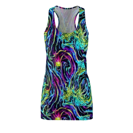 Prismatic Wildfire on a Racerback Dress
