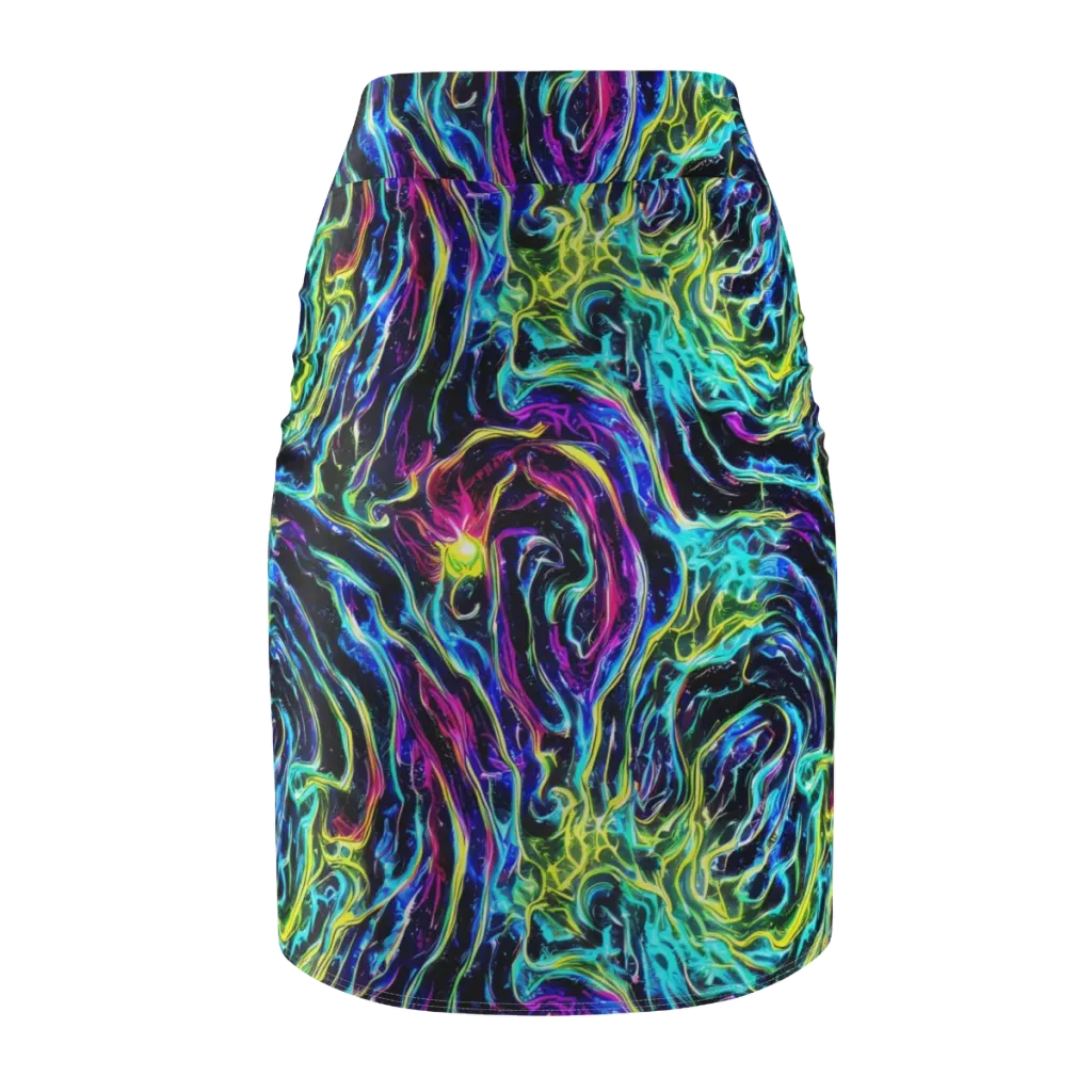 Prismatic Wildfire on Pencil Skirt — Back