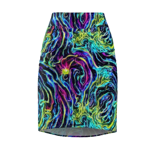 Prismatic Wildfire on a Pencil Skirt