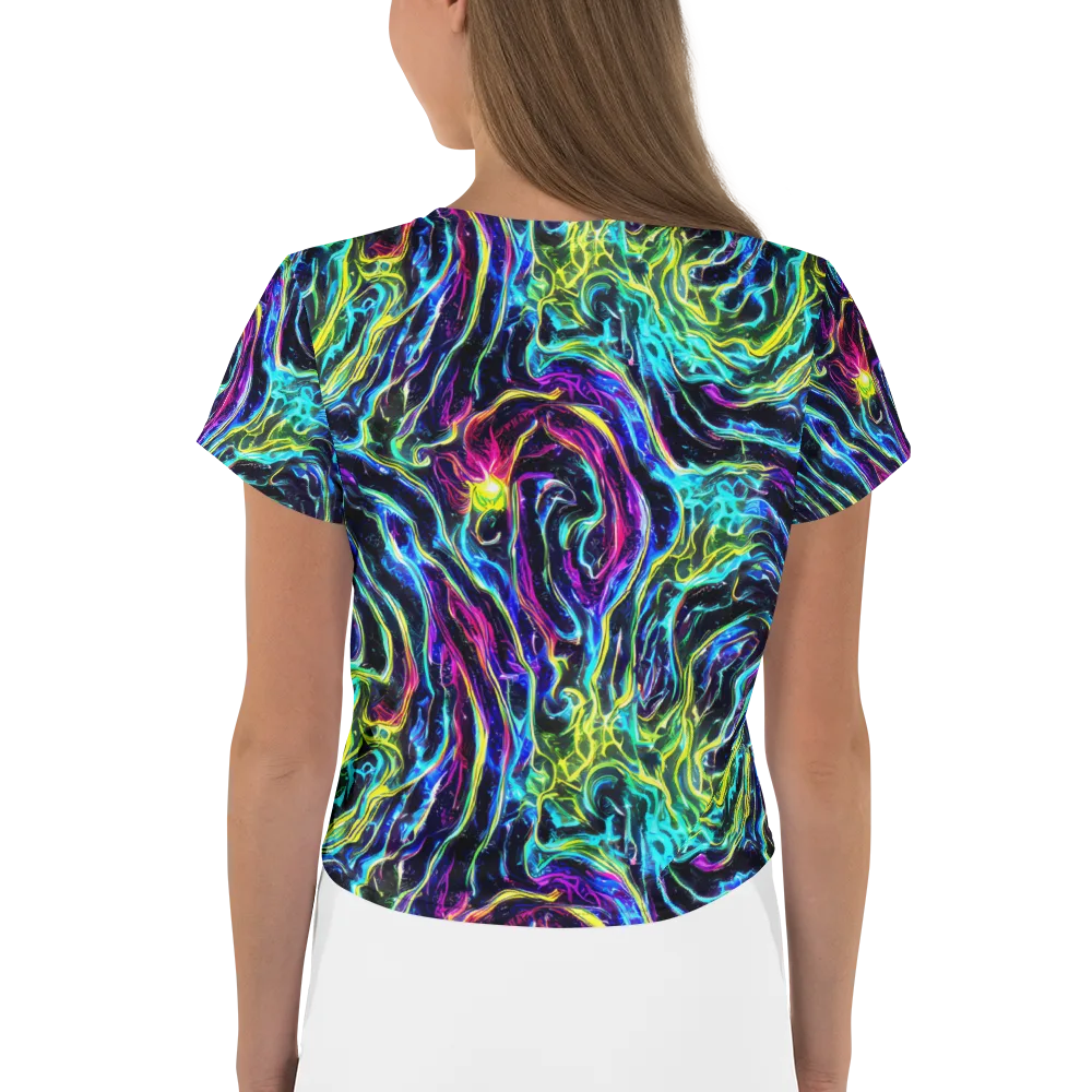 Prismatic Wildfire on Crop Tee — Back