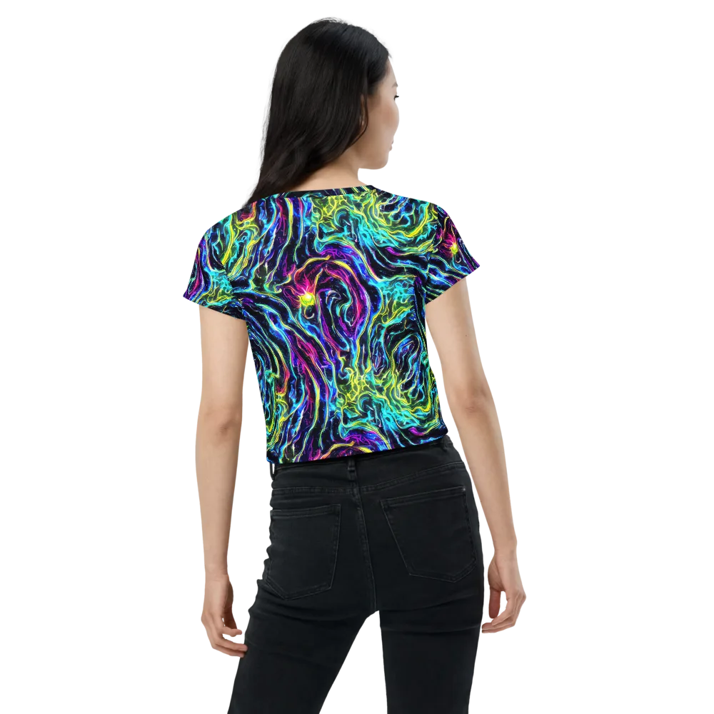 Prismatic Wildfire on Crop Tee — Back