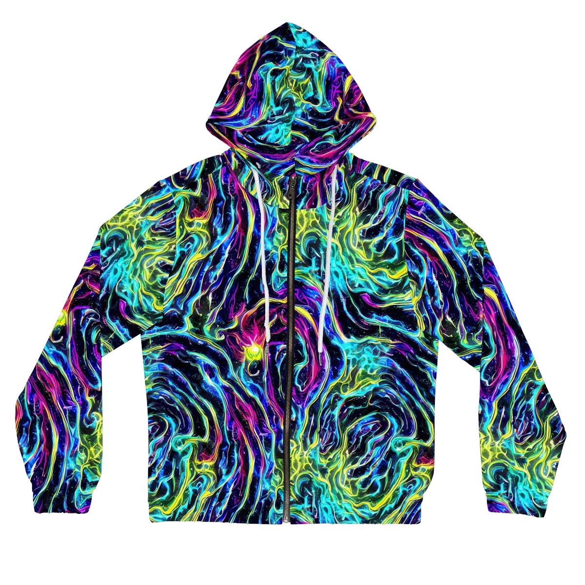 Prismatic Wildfire on Women's Full-Zip Hoodie — Front