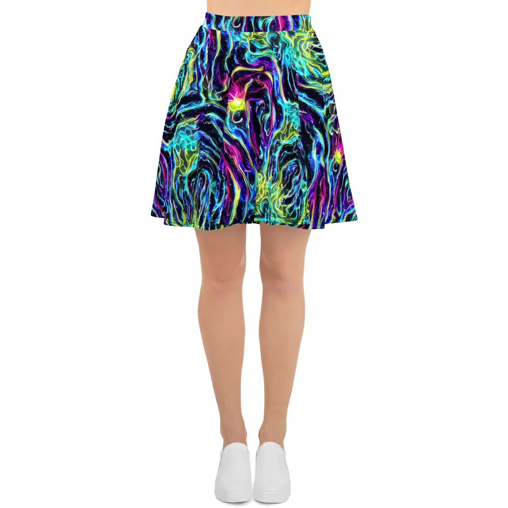Prismatic Wildfire on Skater Skirt — Front