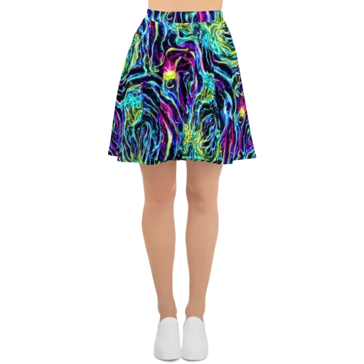 Prismatic Wildfire on a Skater Skirt