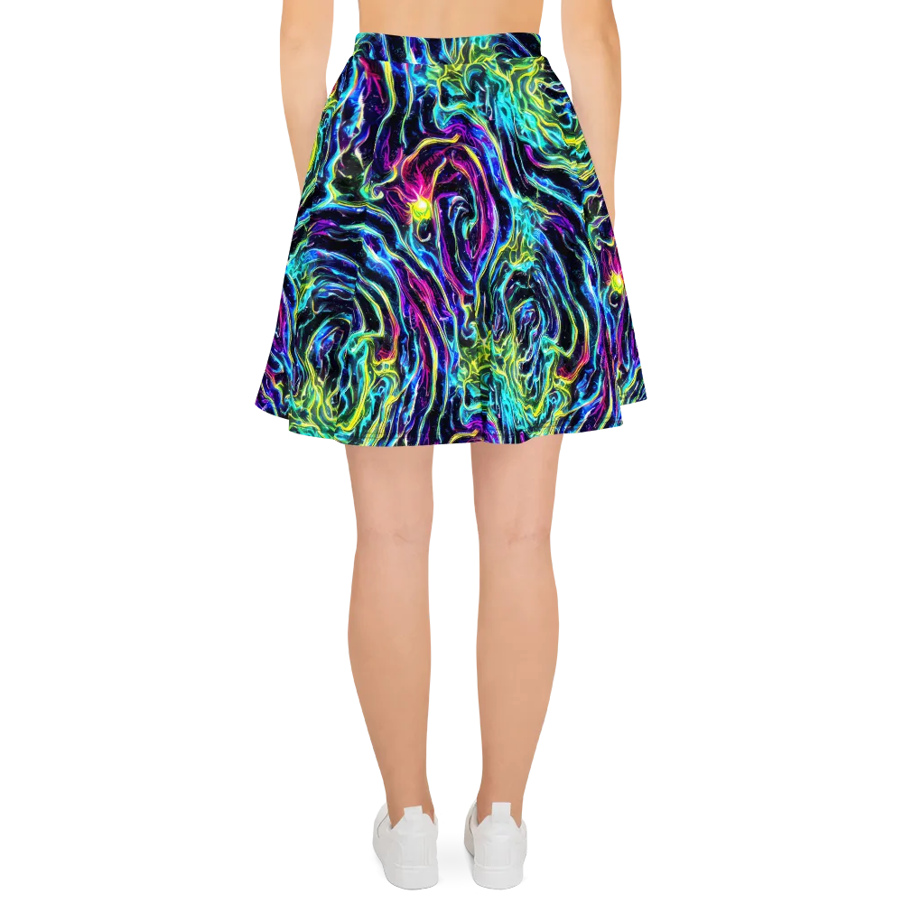 Prismatic Wildfire on Skater Skirt — Back