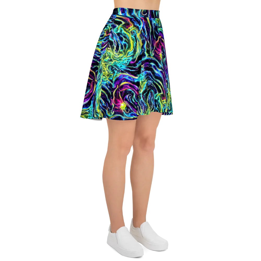 Prismatic Wildfire on Skater Skirt — Right