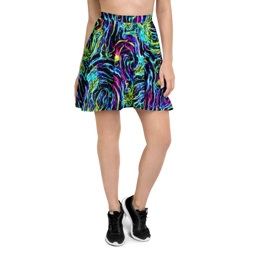 Prismatic Wildfire on Skater Skirt — Front