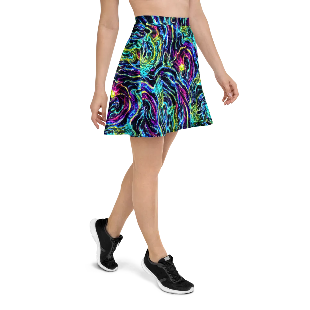 Prismatic Wildfire on Skater Skirt — Right