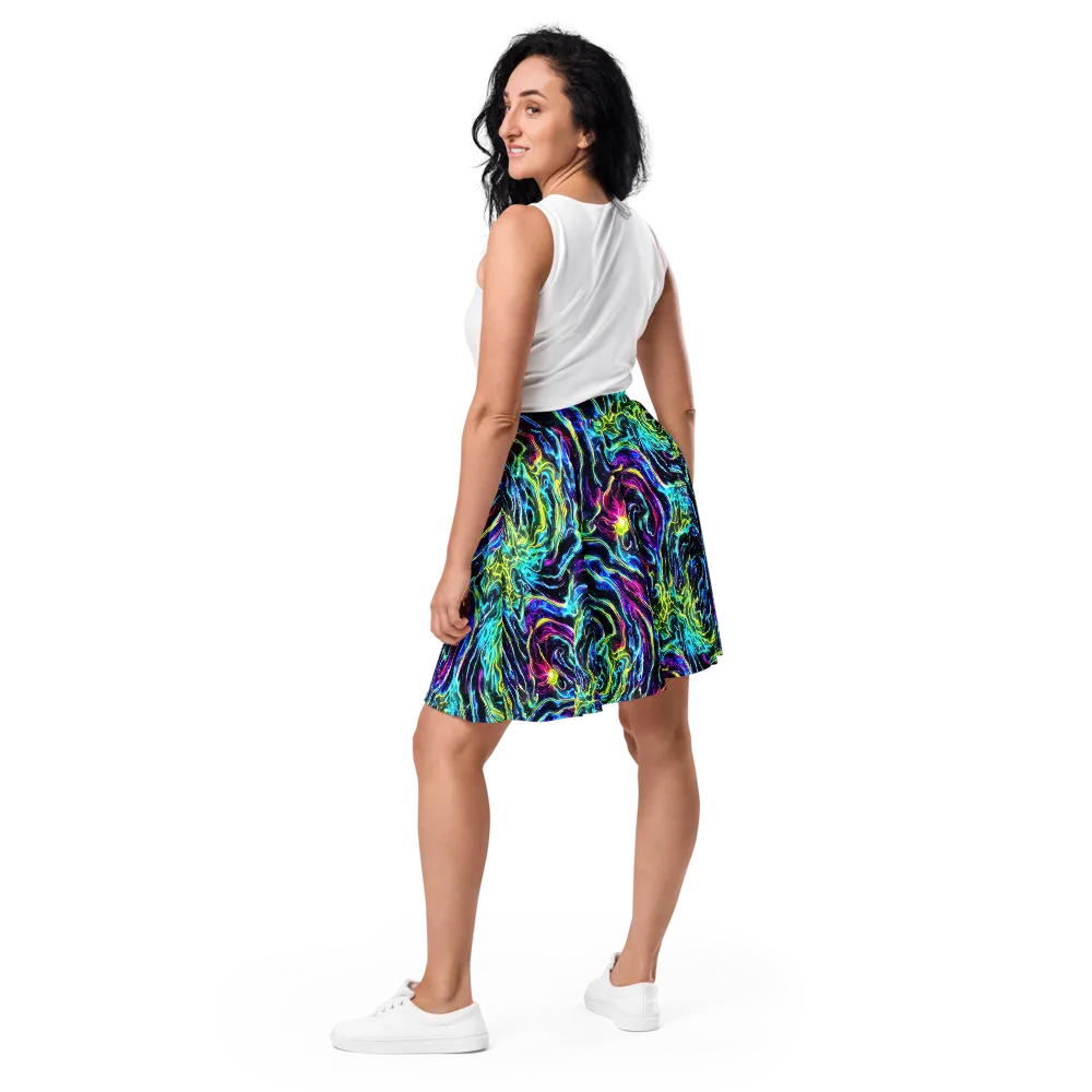 Prismatic Wildfire on Skater Skirt — Back
