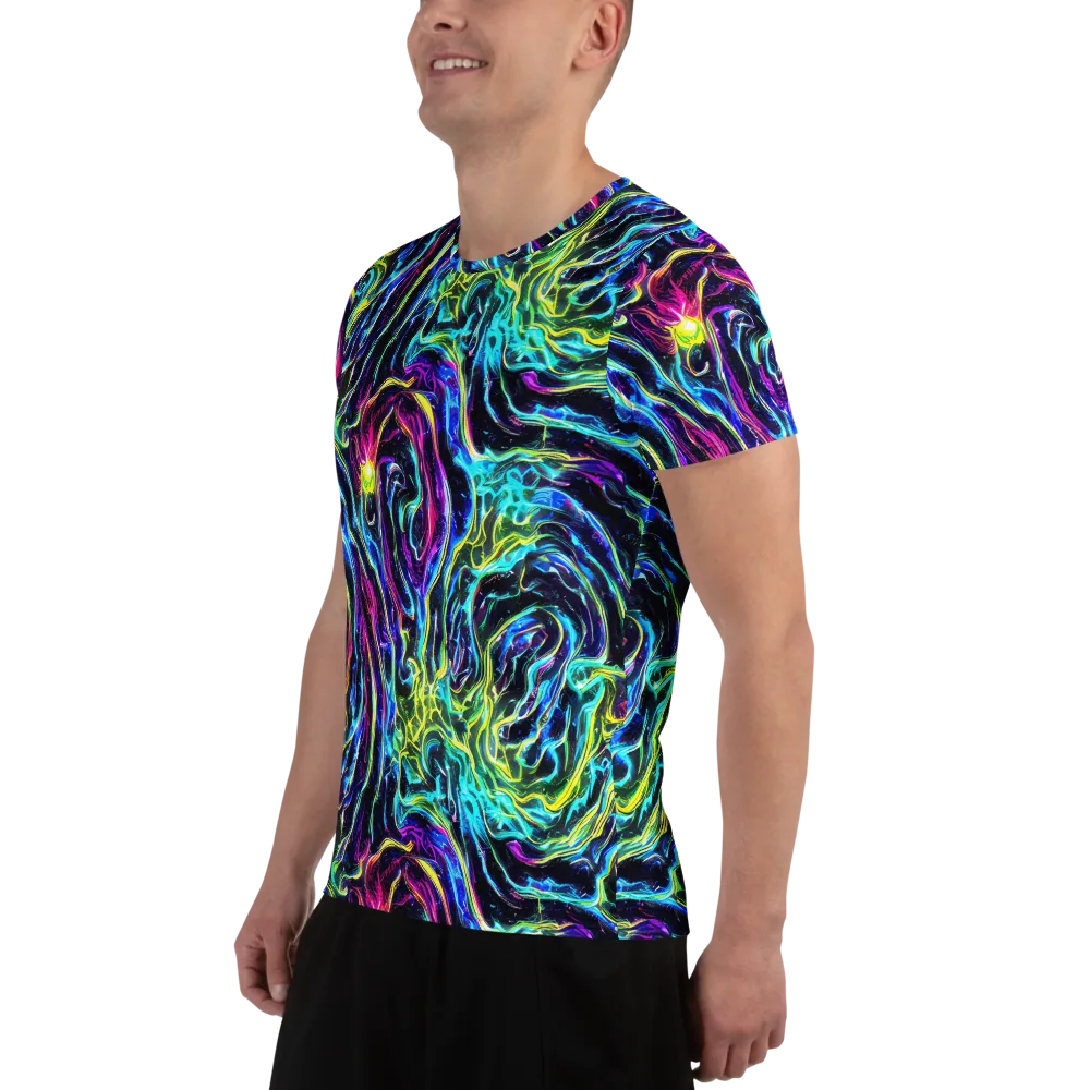Prismatic Wildfire on Men's Athletic T-Shirt — Left