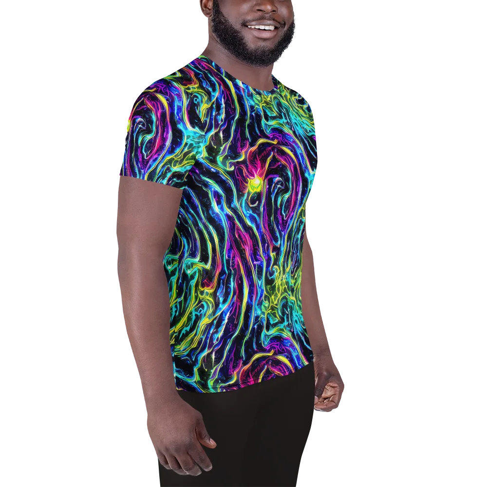 Prismatic Wildfire on Men's Athletic T-Shirt — Right