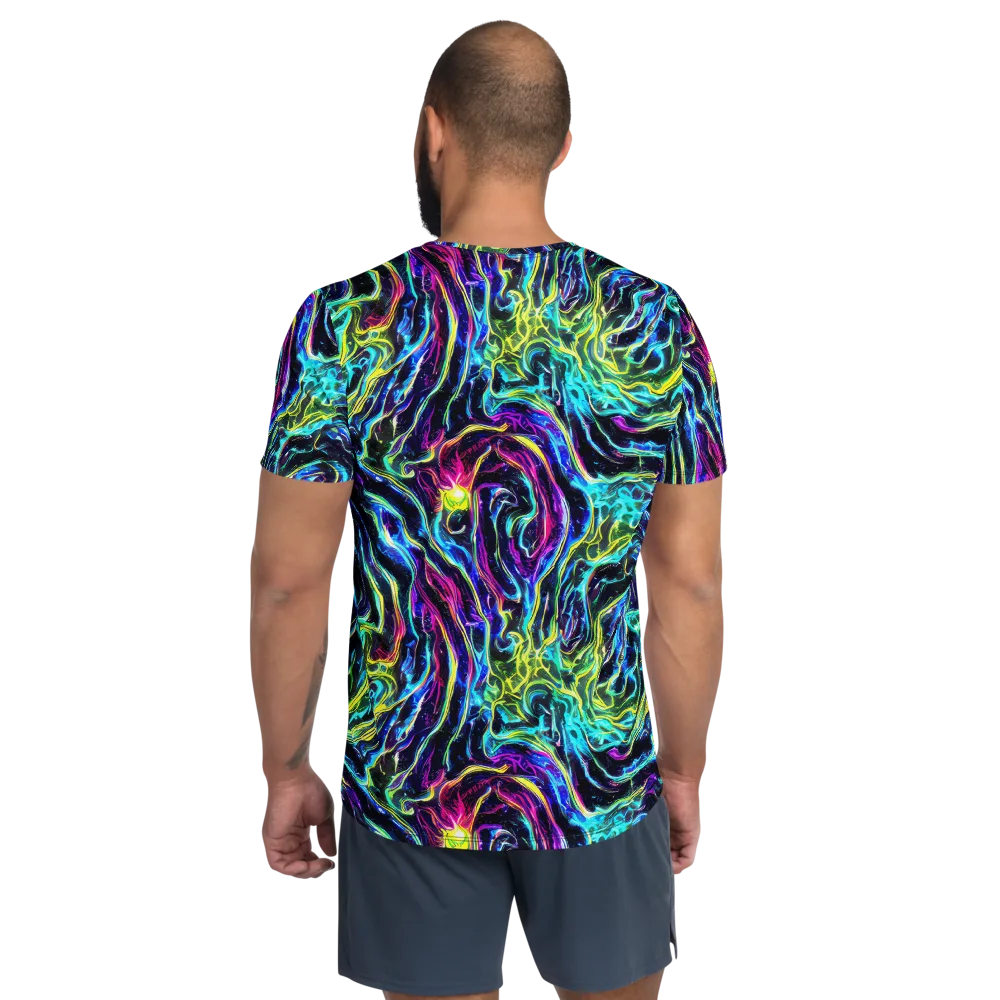 Prismatic Wildfire on Men's Athletic T-Shirt — Back