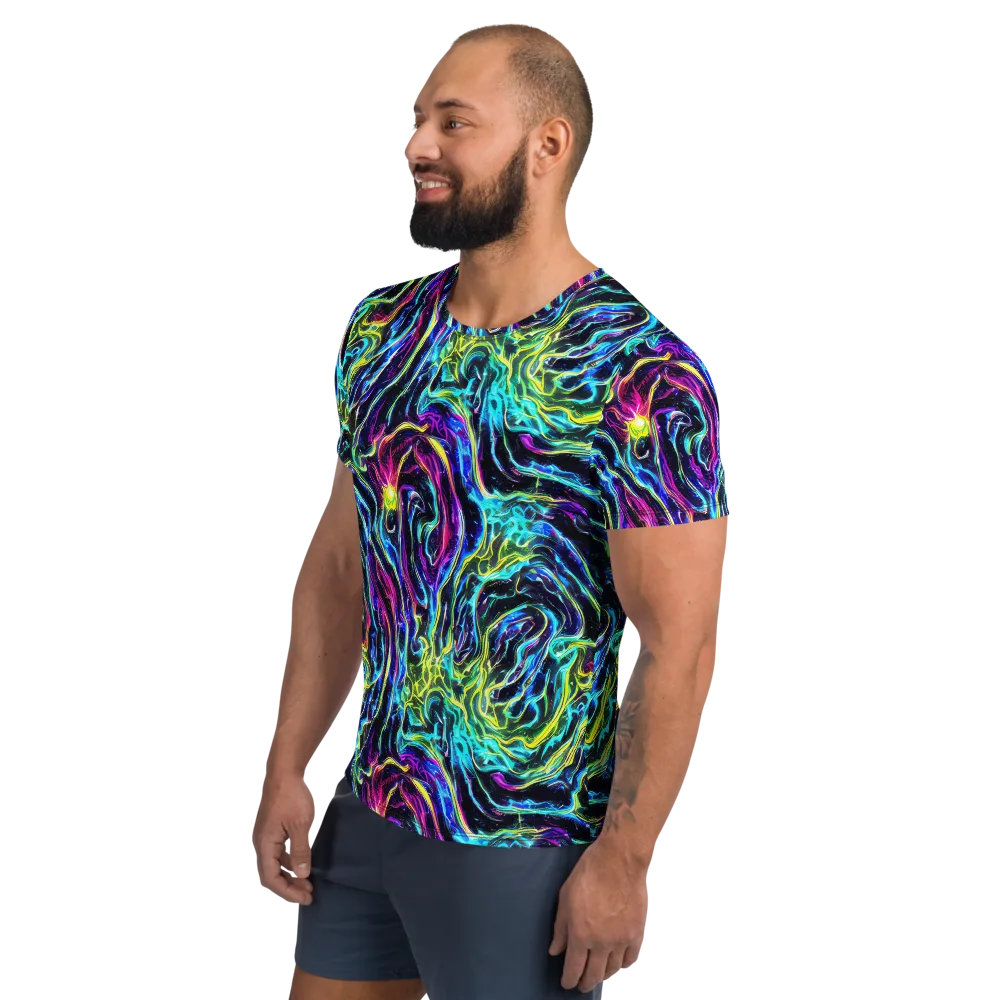 Prismatic Wildfire on Men's Athletic T-Shirt — Left