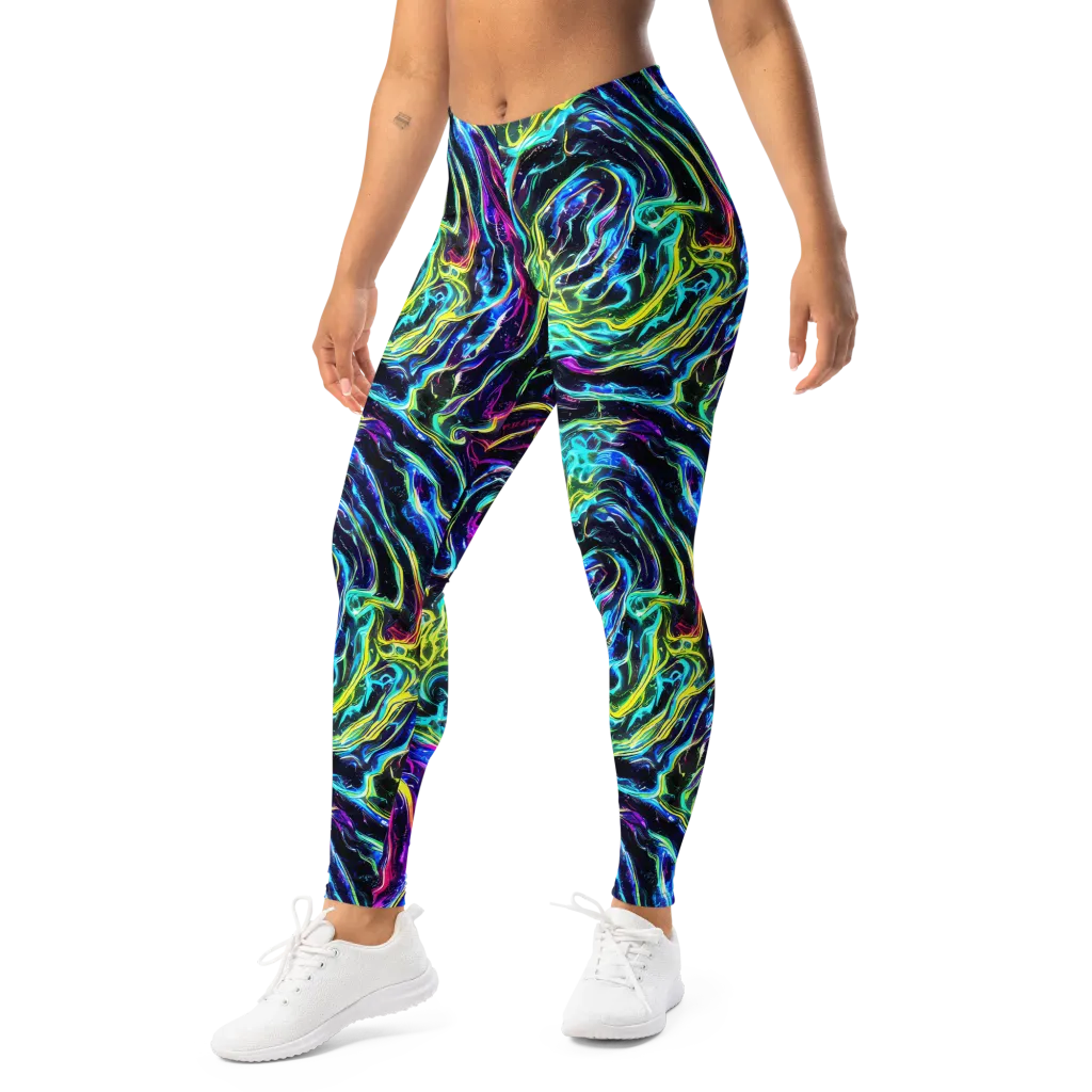 Prismatic Wildfire on Leggings — Left Front