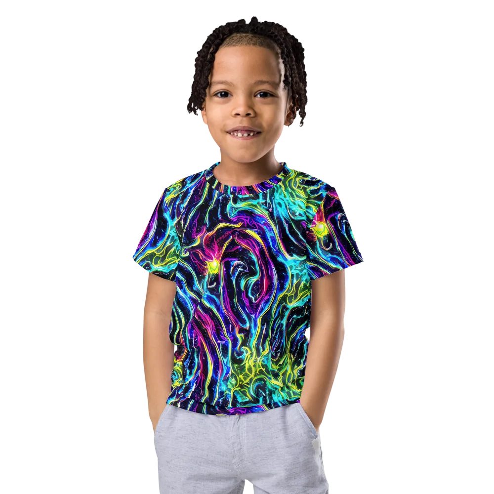 Prismatic Wildfire on Kids Crew Neck T-Shirt — Front