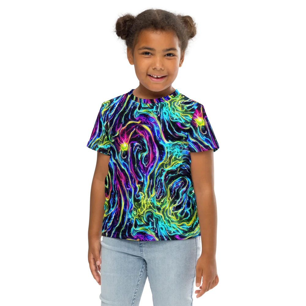 Prismatic Wildfire on Kids Crew Neck T-Shirt — Front