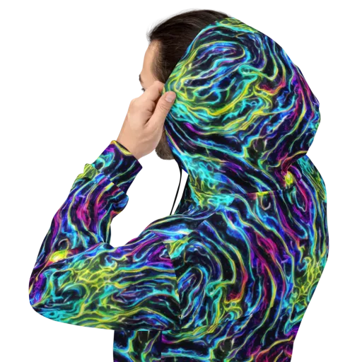 Prismatic Wildfire on a Hoodie