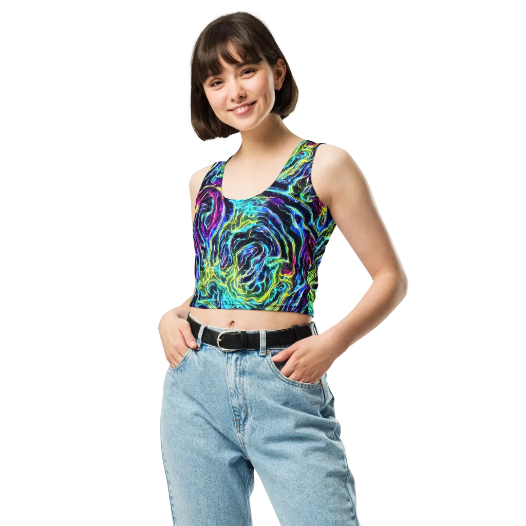 Prismatic Wildfire on Crop Top — Front