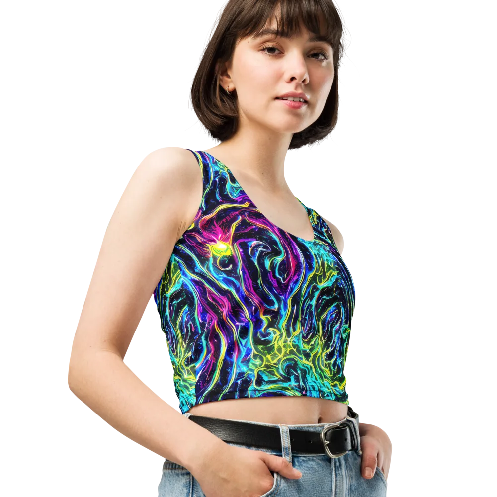 Prismatic Wildfire on Crop Top — Right Front