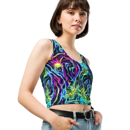 Prismatic Wildfire on a Crop Top