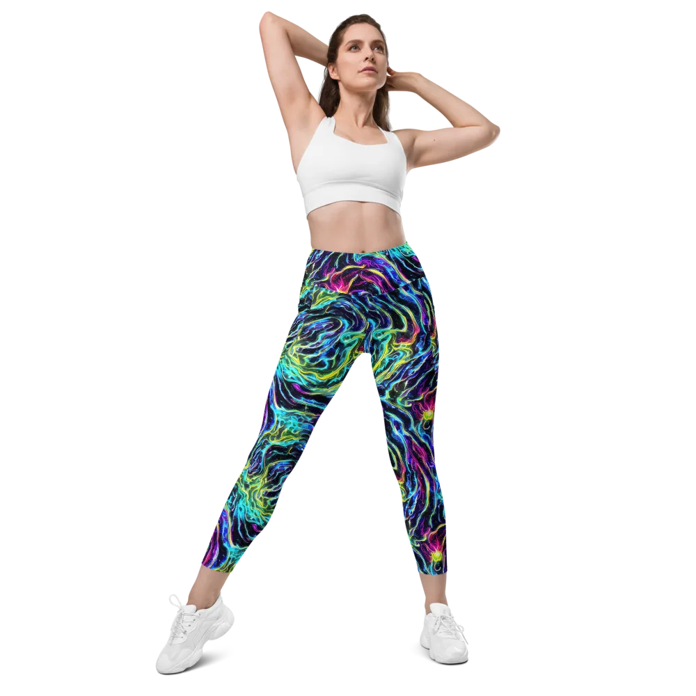 Prismatic Wildfire on Leggings with Pockets — Front