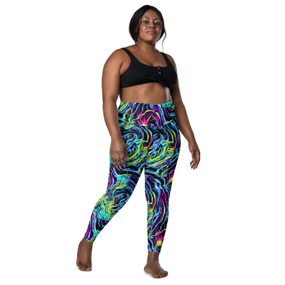 Prismatic Wildfire on Leggings with Pockets — Front