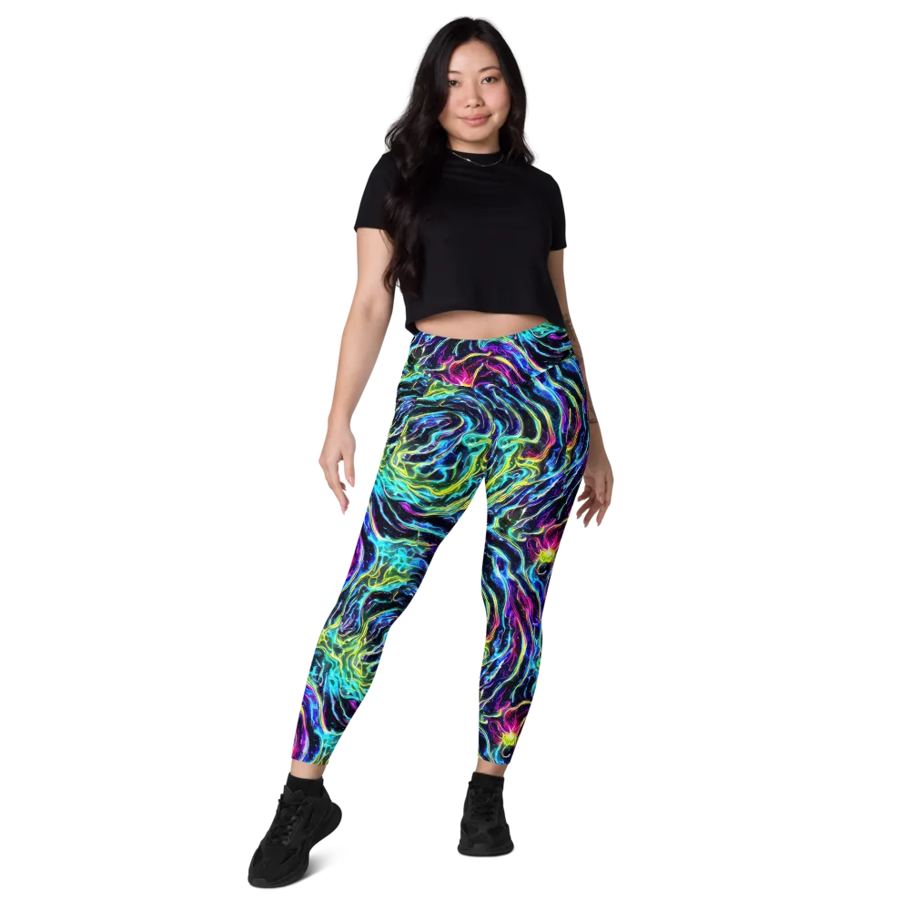 Prismatic Wildfire on Leggings with Pockets — Front