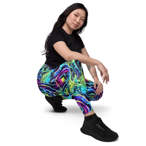 Prismatic Wildfire on a Leggings with Pockets