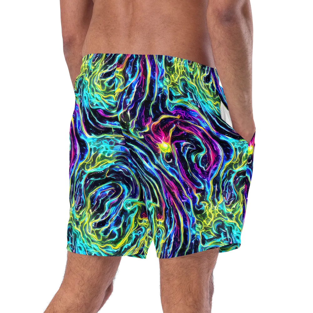 Prismatic Wildfire on Swim Trunks — Right Back