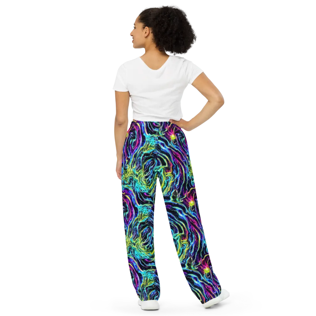 Prismatic Wildfire on Wide-Leg Pants — Back