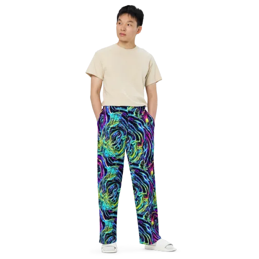 Prismatic Wildfire on a Wide-Leg Pants