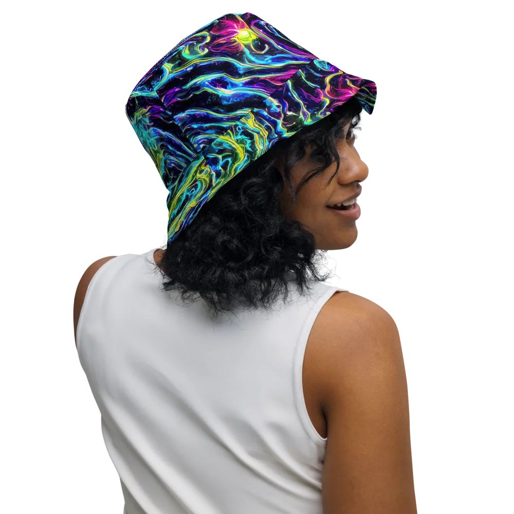 Prismatic Wildfire on Reversible Bucket Hat — Right Outside