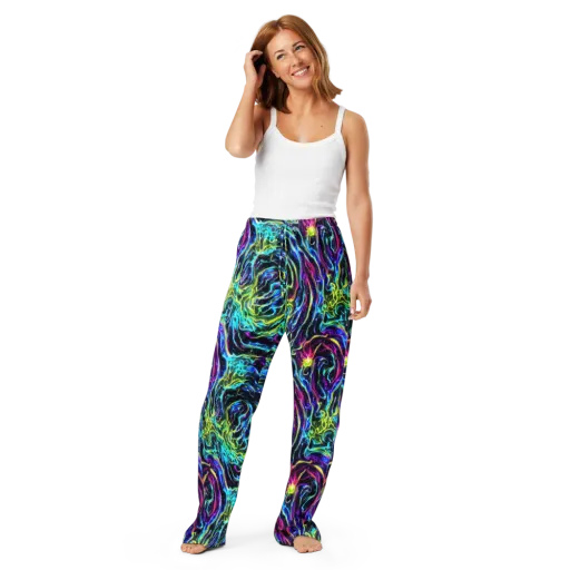 Prismatic Wildfire on a Women's Pajama Pants