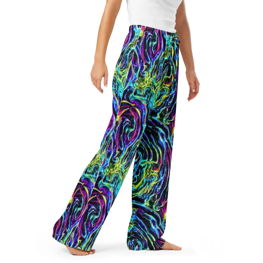 Prismatic Wildfire on Women's Pajama Pants — Right Front