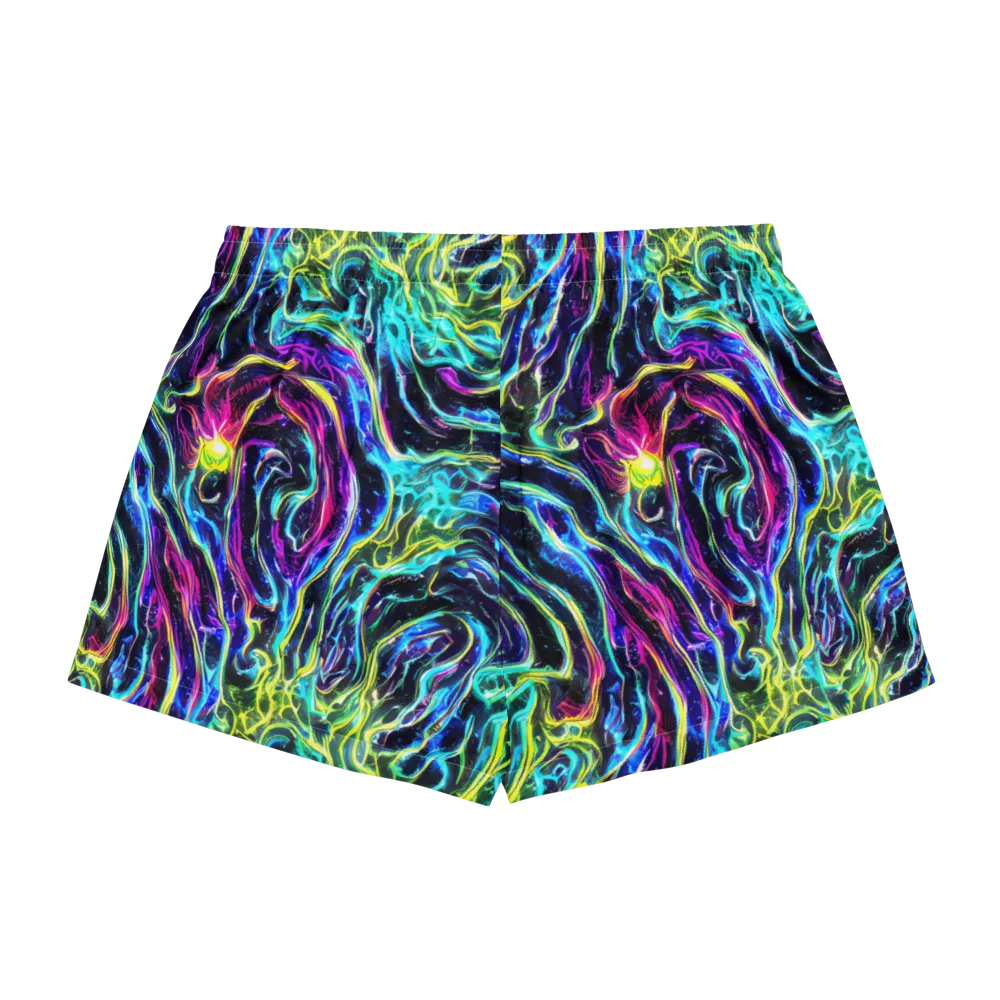 Prismatic Wildfire on Women's Pajama Shorts — Back