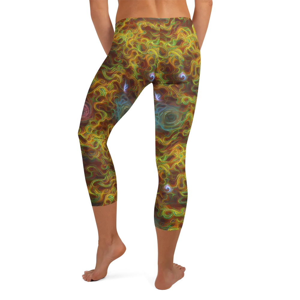 Molten Garden on Capri Leggings — Back