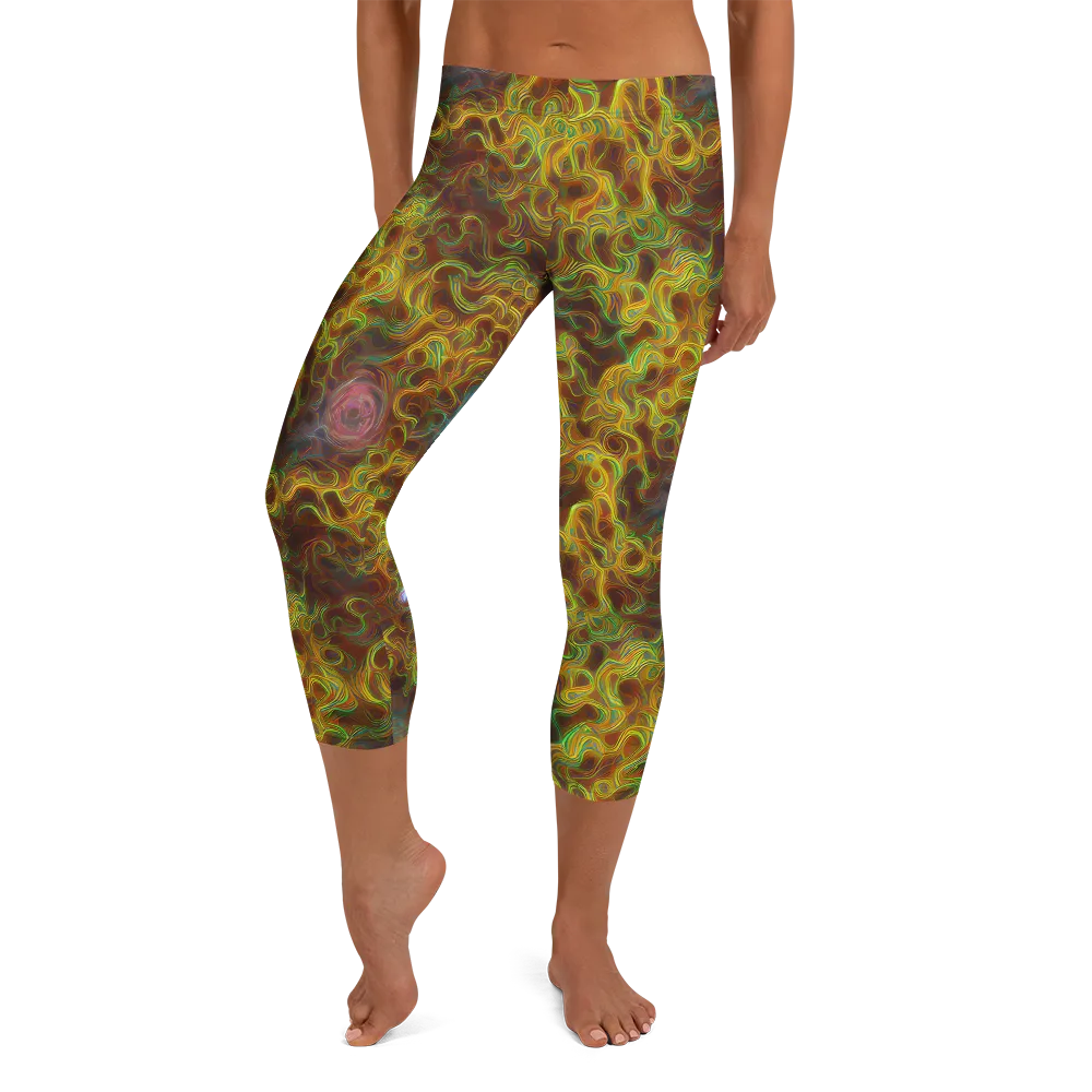 Molten Garden on Capri Leggings — Front