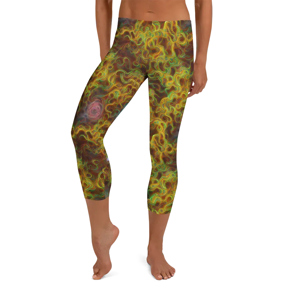 Molten Garden on Capri Leggings — Front