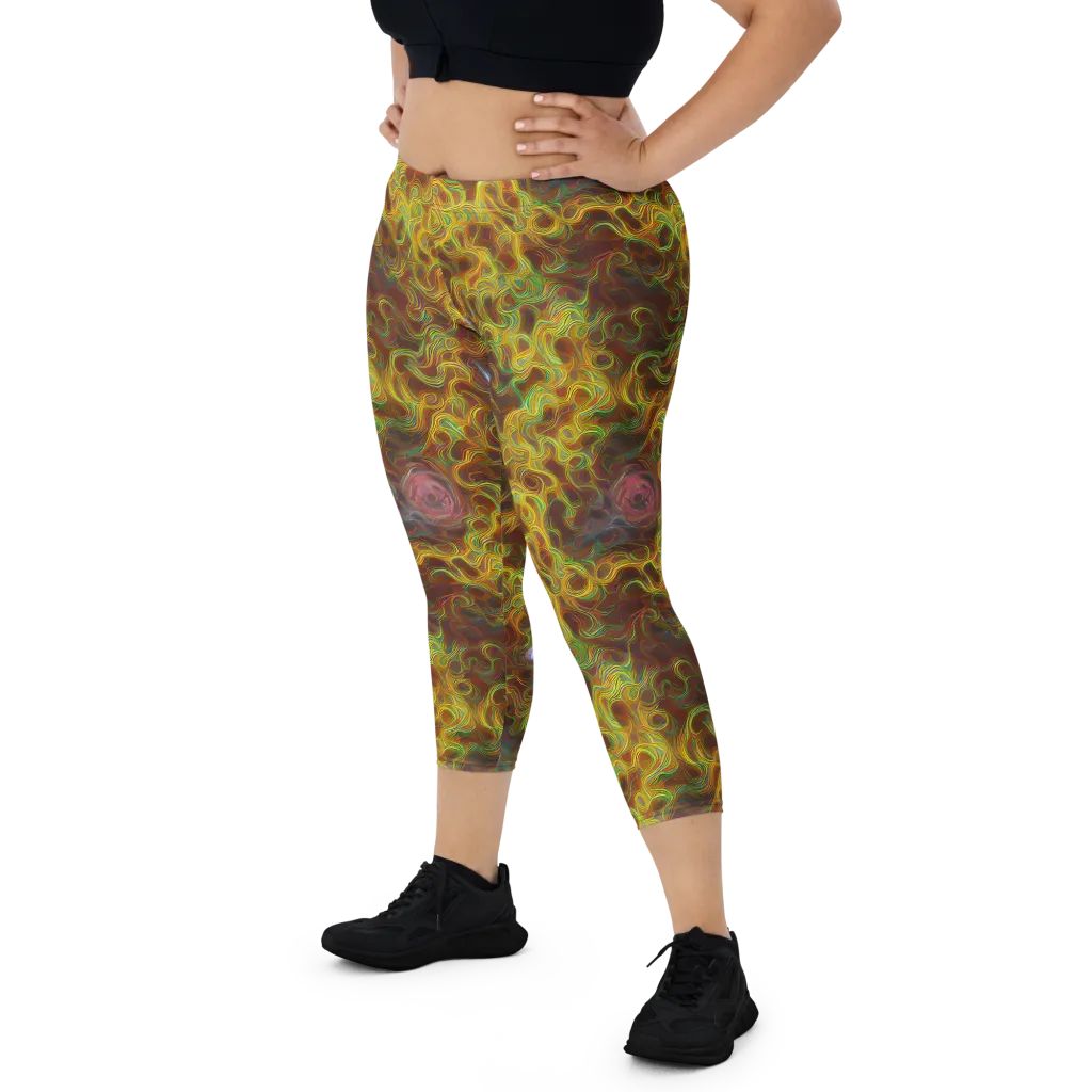 Molten Garden on Capri Leggings — Front