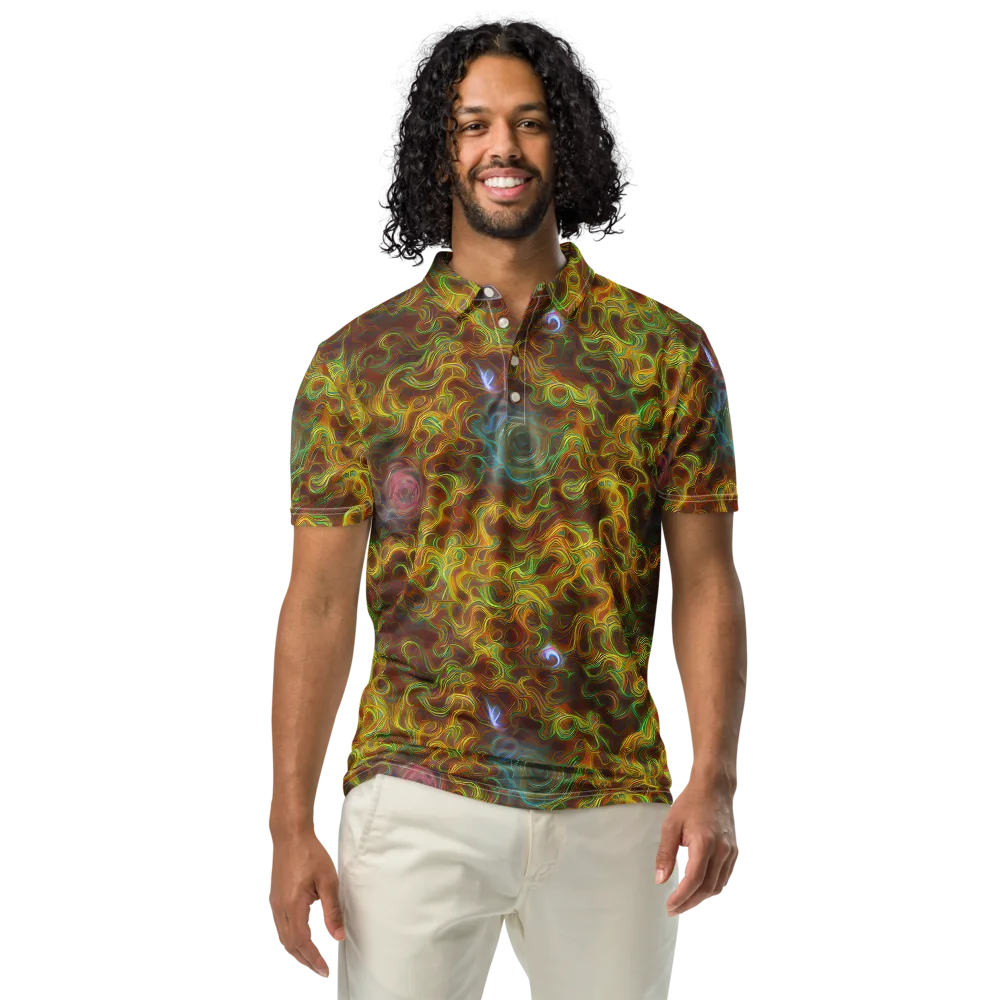 Molten Garden on Men's Slim Fit Polo Shirt — Front