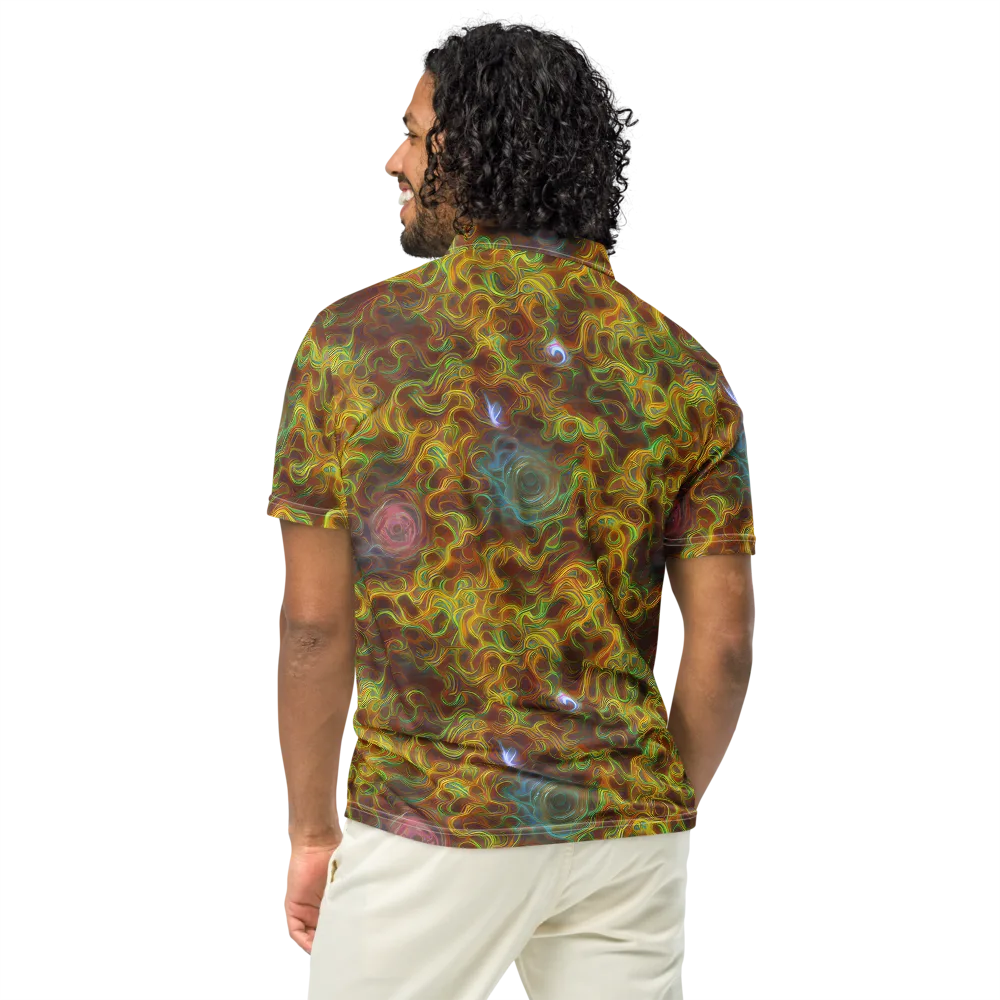 Molten Garden on Men's Slim Fit Polo Shirt — Back