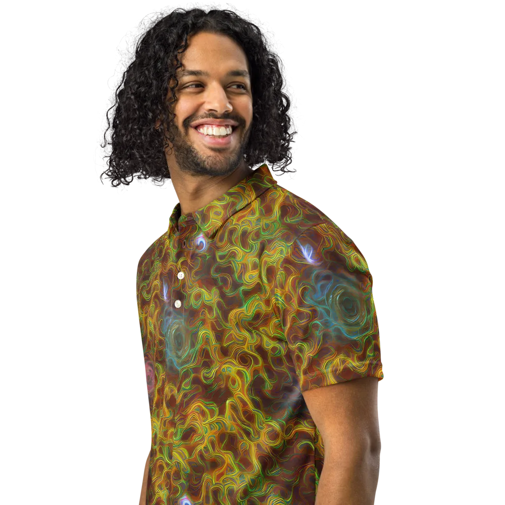 Molten Garden on Men's Slim Fit Polo Shirt — Left Front